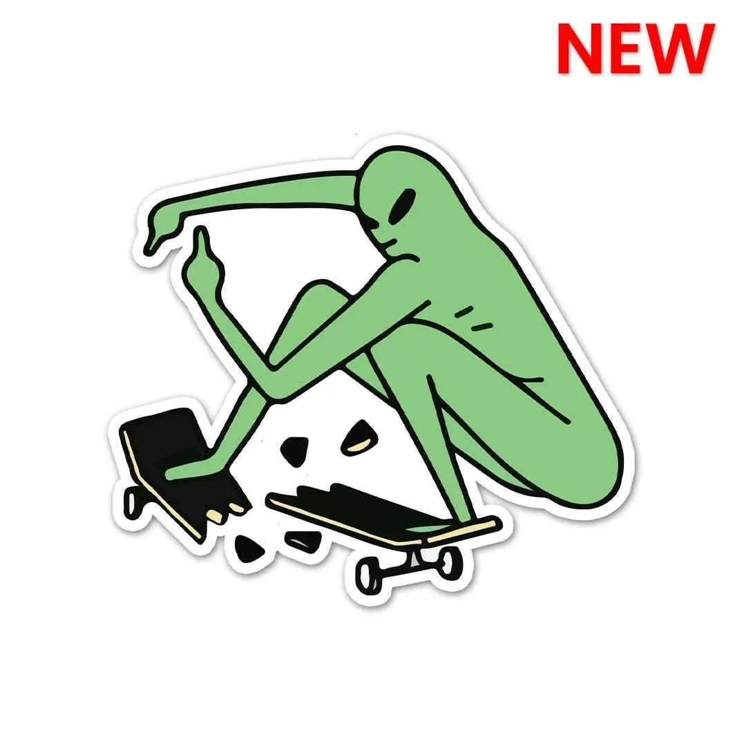 Alien On Skateboard Sticker