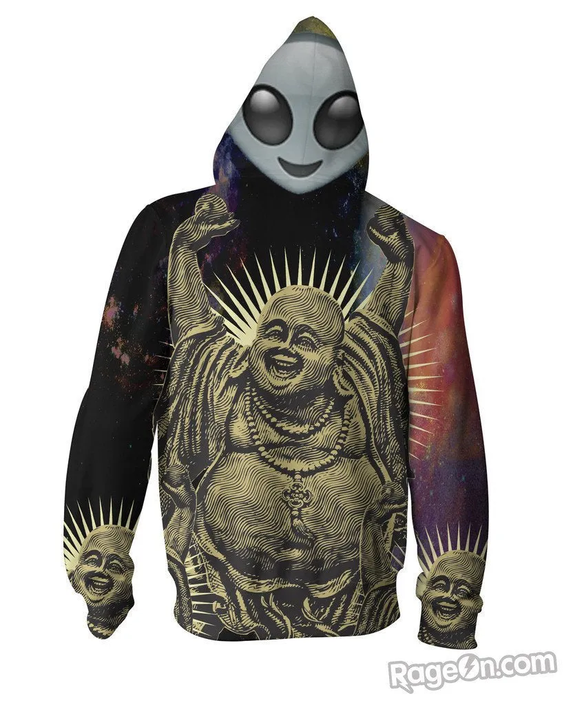 Alien Space Buddha Zip-Up Hoodie *Ready to Ship*