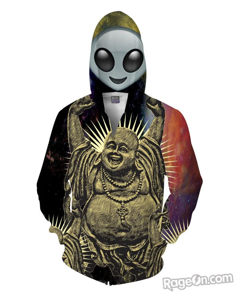 Alien Space Buddha Zip-Up Hoodie *Ready to Ship*