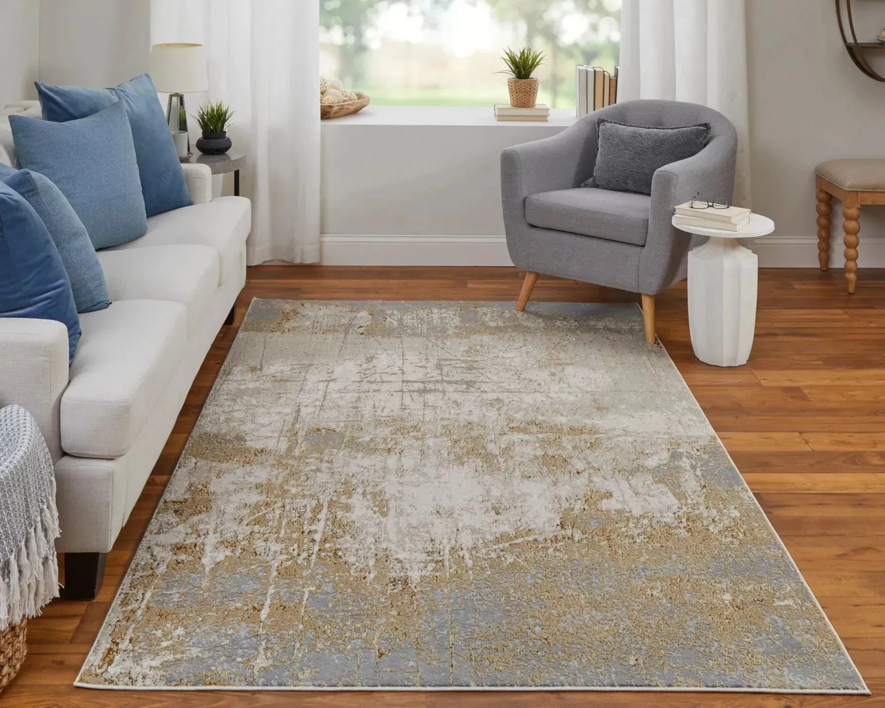 Aura AUR39LNF Ivory/Brown Rug