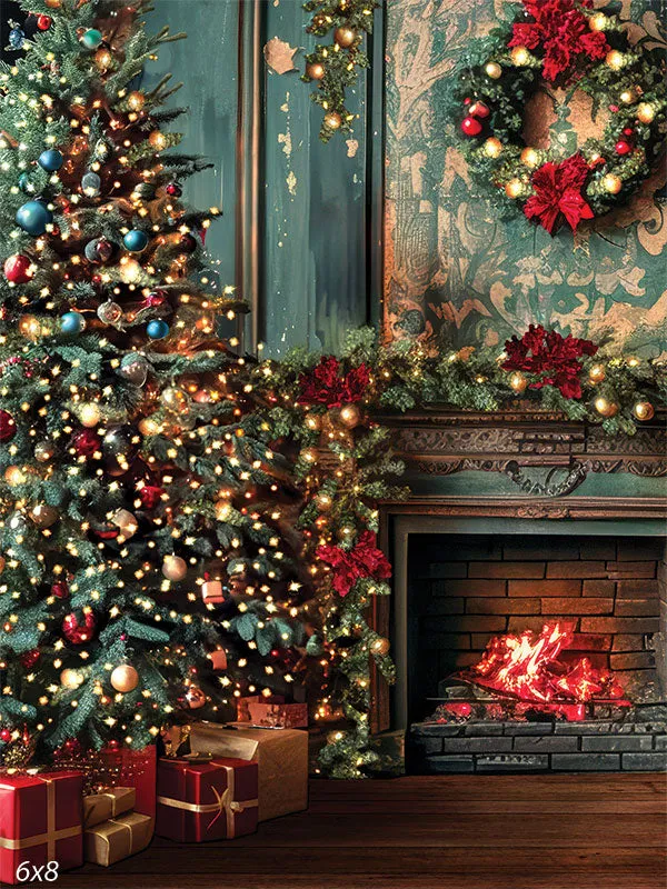 Christmas Faded Victorian Photography Backdrop