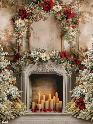 Christmas French Country Photography Backdrop