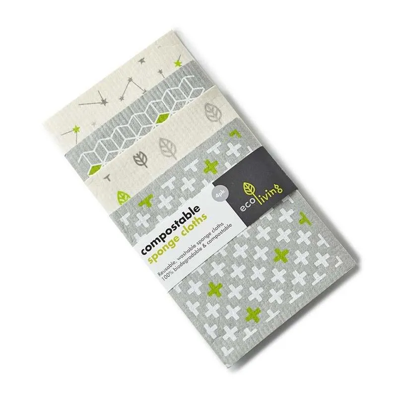 Compostable Sponge Cleaning Cloths 4 Pack