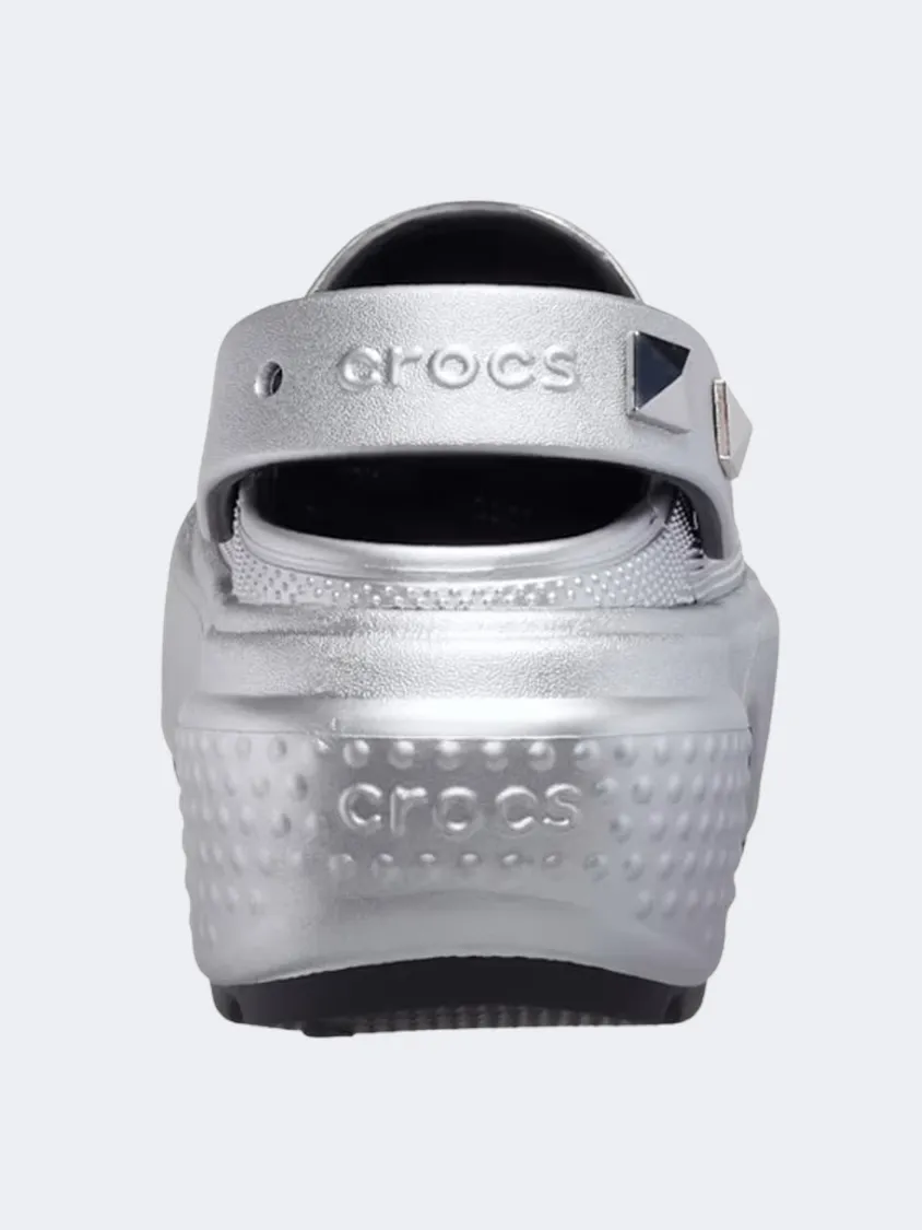 Crocs Stomp Metallic Clog Unisex Lifestyle Slippers Silver