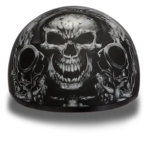 D6-G D.O.T. DAYTONA SKULL CAP - W/ GUNS