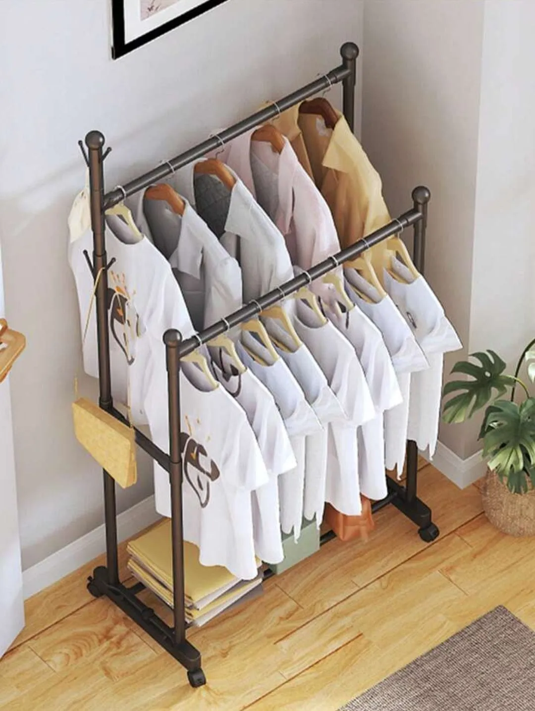 Double Portion Cloth Hanging Rack