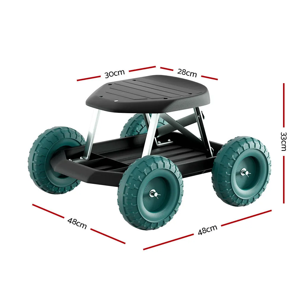 Durable Rolling Garden Stool with Wheels, 200kg Capacity - Gardeon