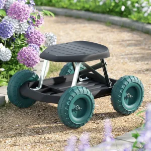 Durable Rolling Garden Stool with Wheels, 200kg Capacity - Gardeon