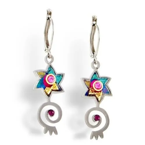 Earrings - Artistic Colorful Stars