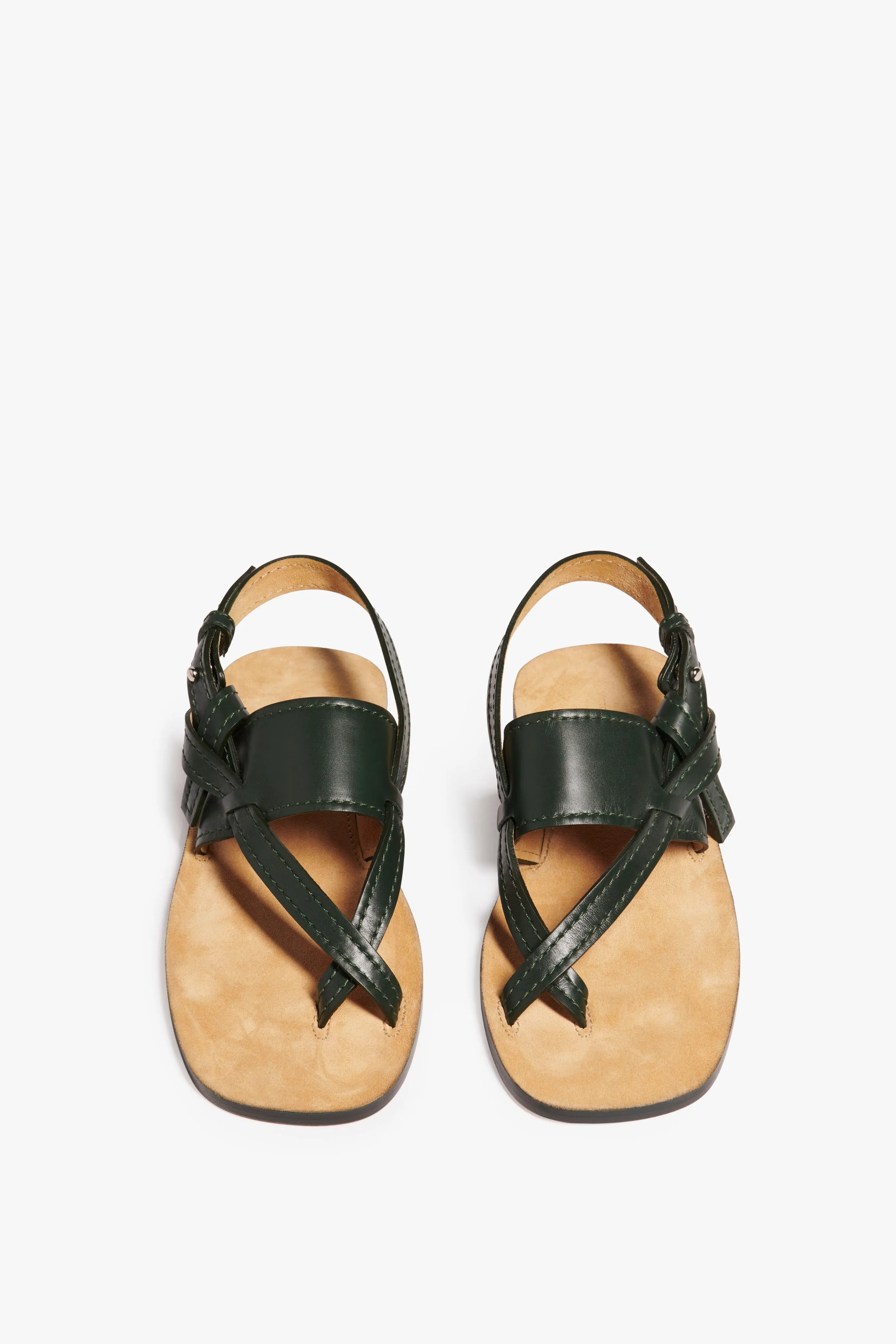 Eve Flat Sandal in Bottle Green