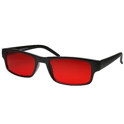 grinderPUNCH Unisex Rectangle Frame Colored Lens Designer Inspired Retro Glasses