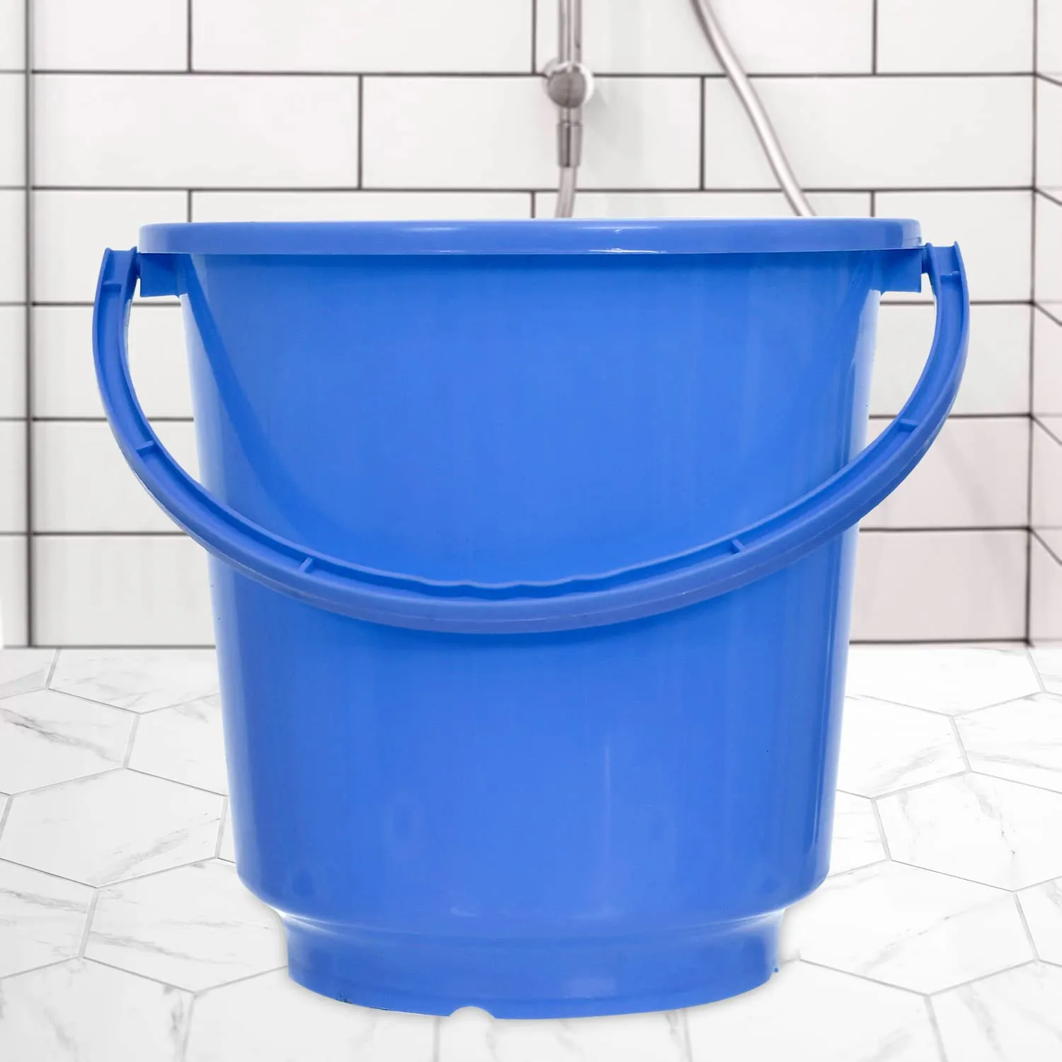 Heart Home Bucket|Plastic Bucket for Bathroom|Bucket for Bathing|Unbreakable Bucket with Handle|16 Liter|Pack of 3 (Blue)