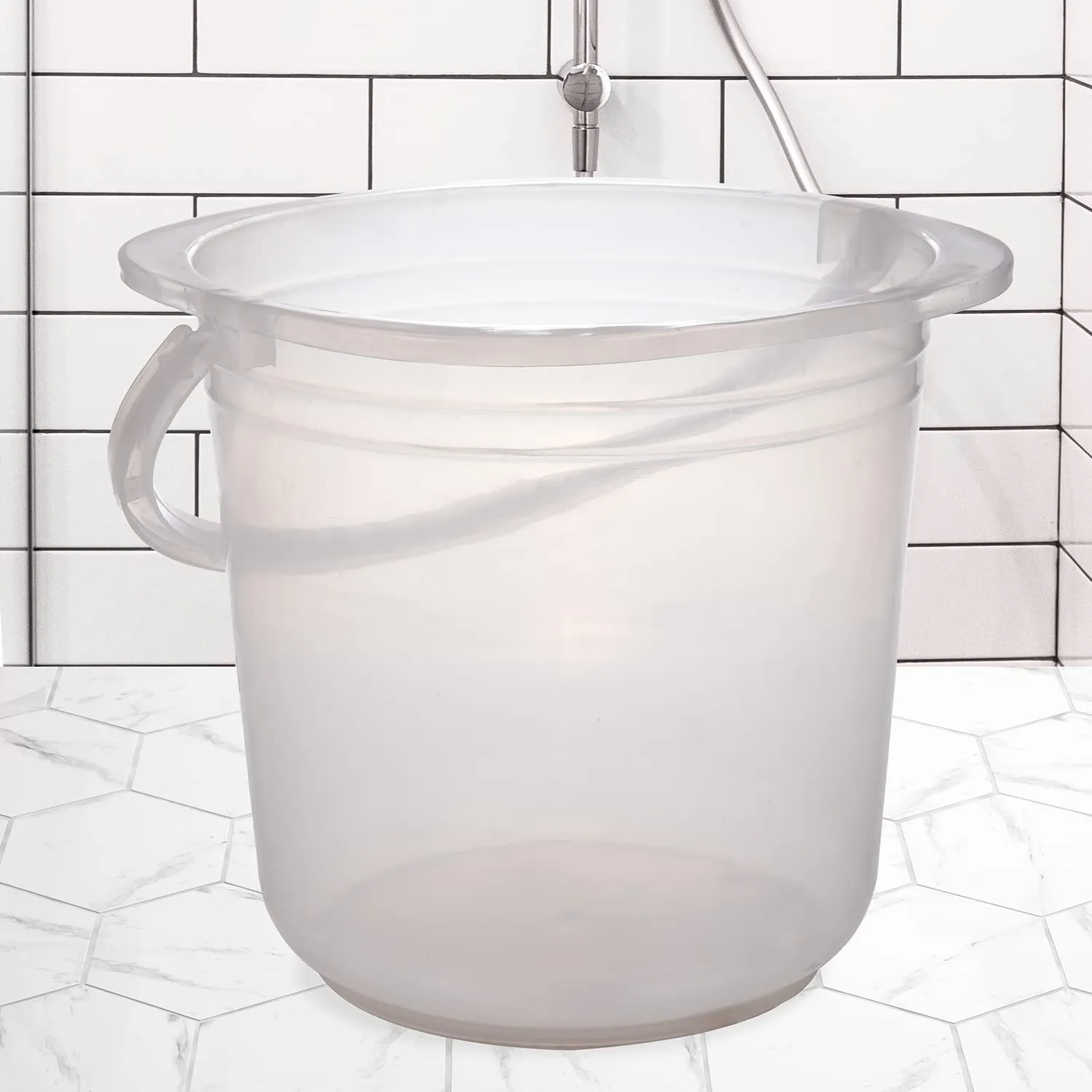 Heart Home Bucket|Plastic Bucket for Bathroom|Bucket for Bathing|Unbreakable Bucket with Handle|18 Liter|Pack of 3 (Transparent)