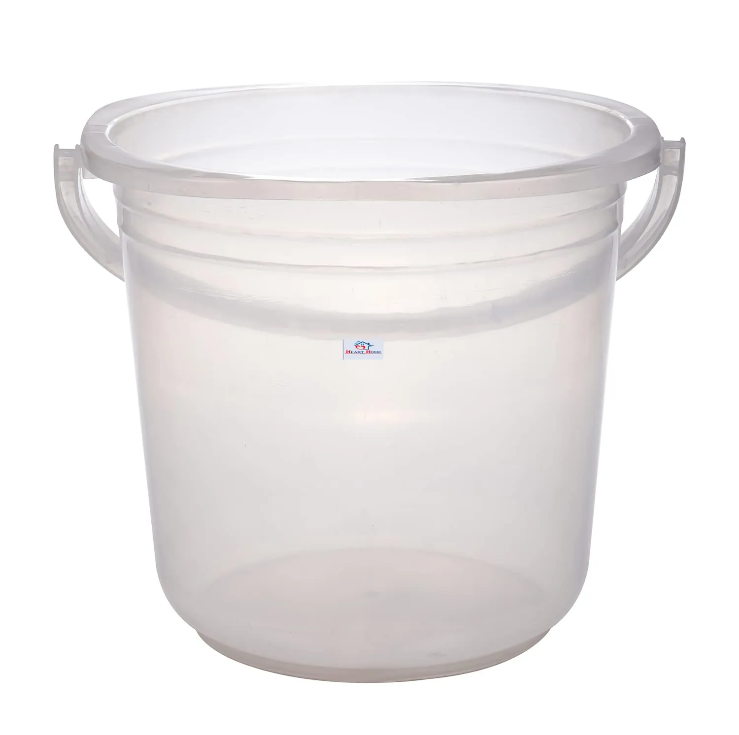 Heart Home Bucket|Plastic Bucket for Bathroom|Bucket for Bathing|Unbreakable Bucket with Handle|18 Liter|Pack of 3 (Transparent)