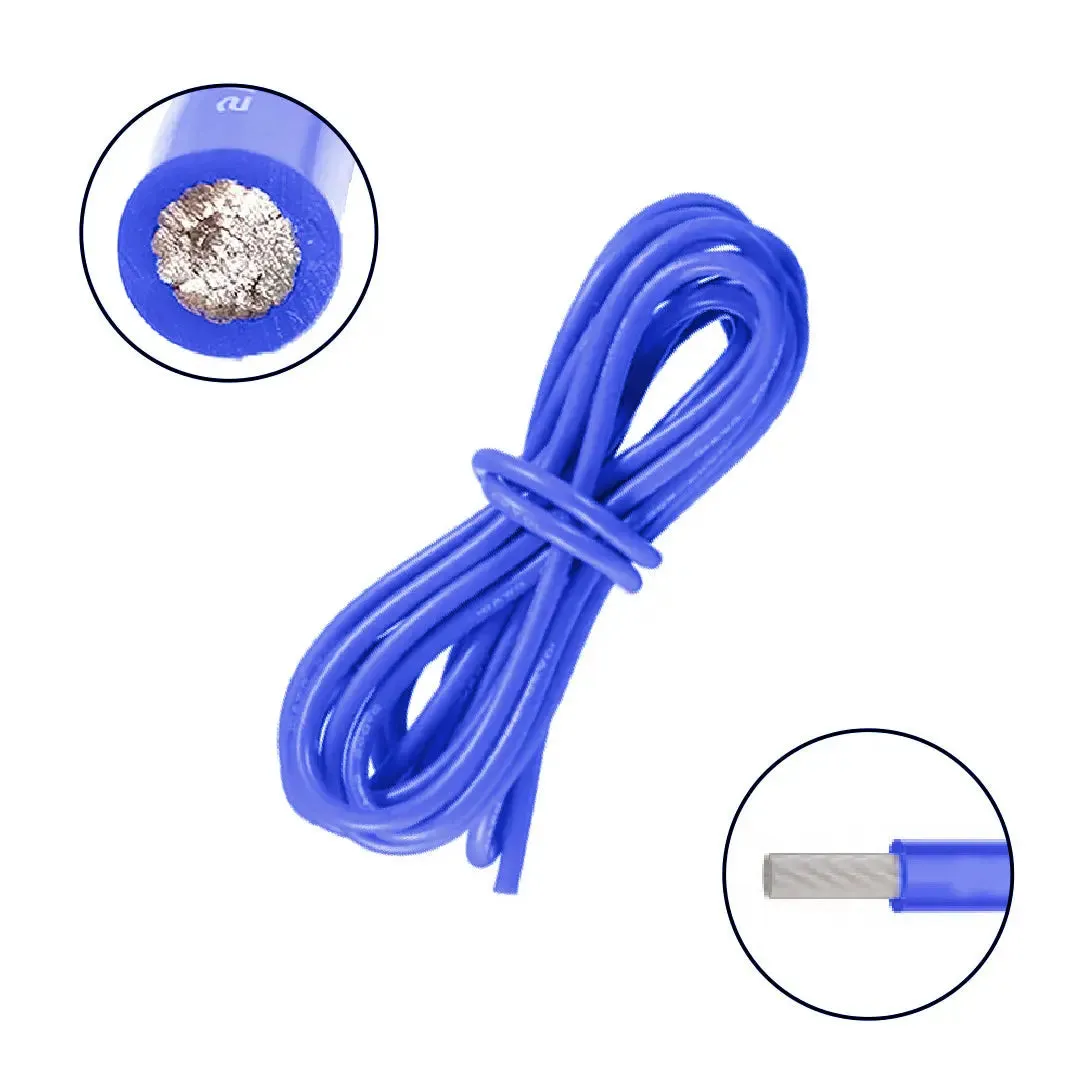 High Quality Ultra Flexible 30AWG Silicone Wire 1 m - Blue.