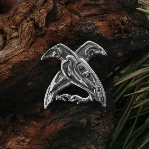 Huginn & Muninn Pendant, Silver