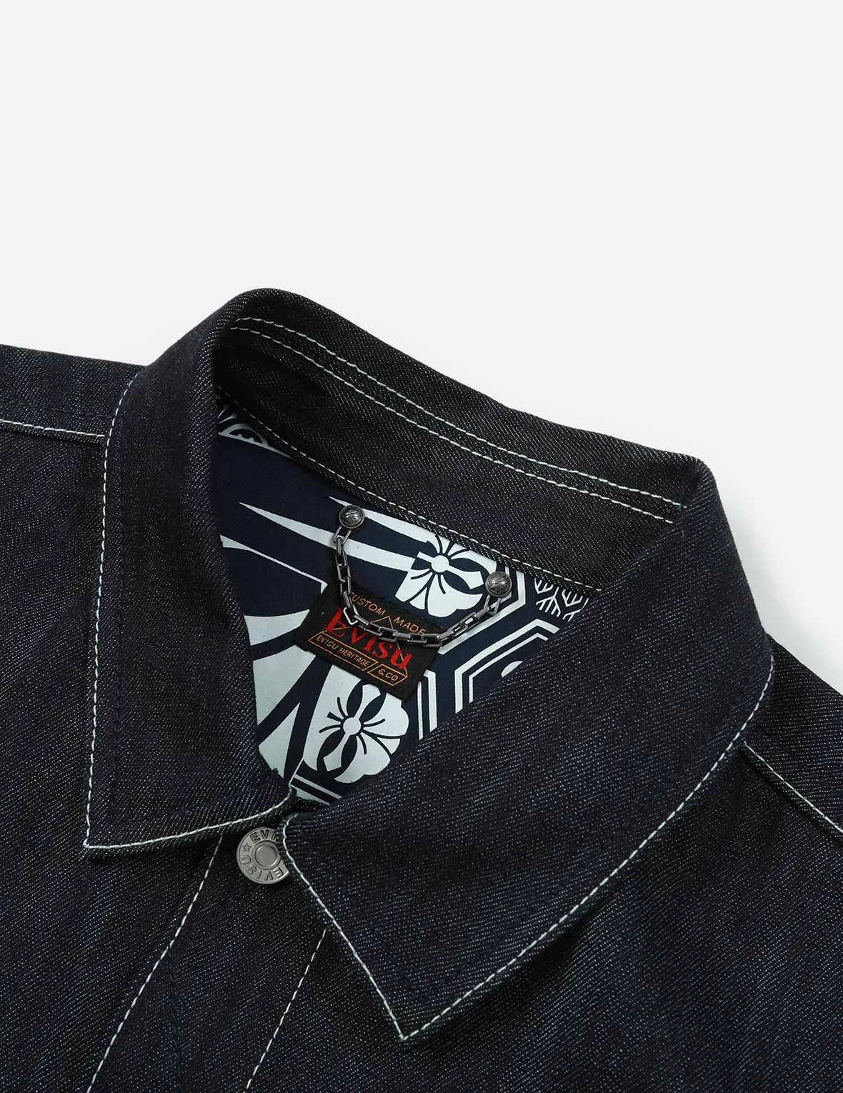 Japanese Patten Seagull Print and Embroidery Denim Jacket