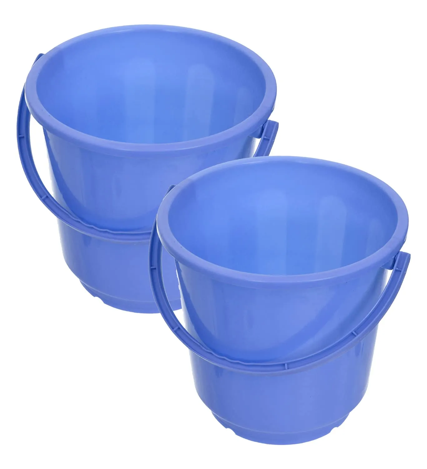 Kuber Industries Bucket|Plastic Bucket for Bathroom|Bucket for Bathing|Unbreakable Bucket with Handle|16 Liter|Pack of 2 (Blue)