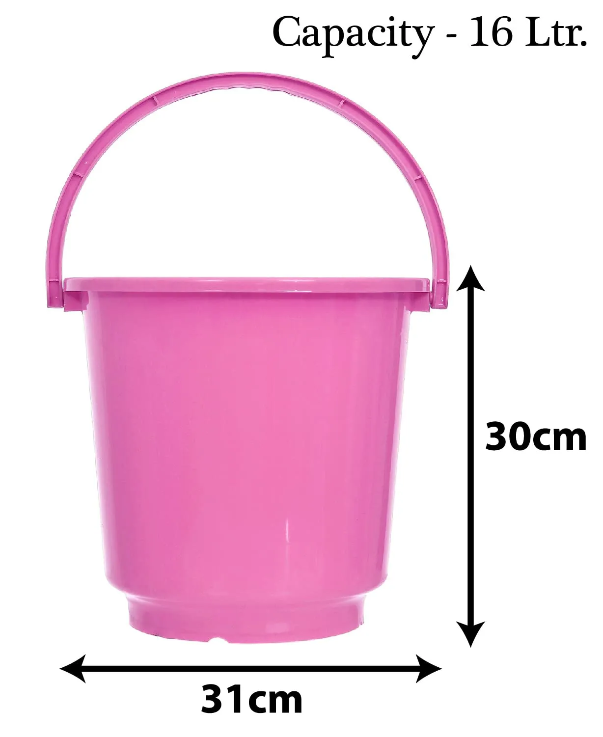 Kuber Industries Bucket|Plastic Bucket for Bathroom|Bucket for Bathing|Unbreakable Bucket with Handle|16 Liter|Pack of 2 (Pink & Yellow)