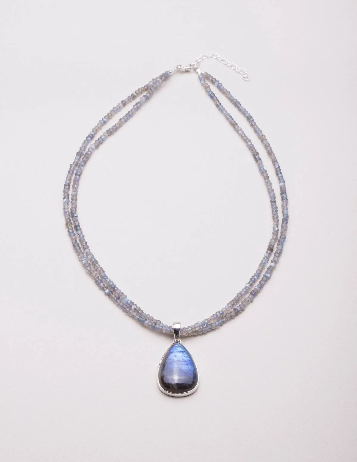 Labradorite Beaded Pendant Necklace