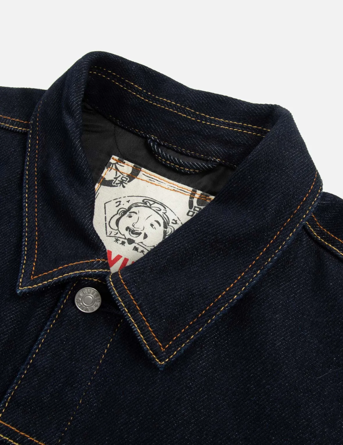 Logo and Seagull Print Loose Fit Denim Jacket