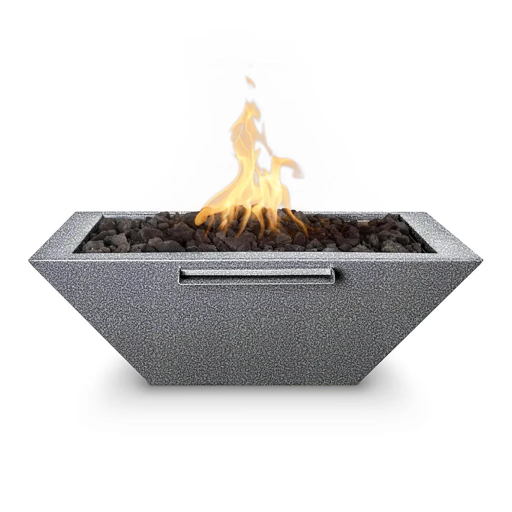 Maya 30" Square Fire and Water Bowl, Powder Coated Metal - Pool Feature