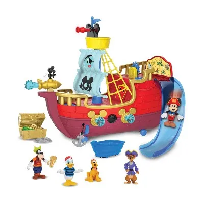 Open Box Disney Junior Mickey Mouse Funhouse Treasure Adventure Pirate Ship