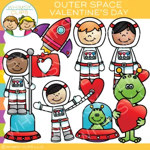 Outer Space Valentine's Day Clip Art