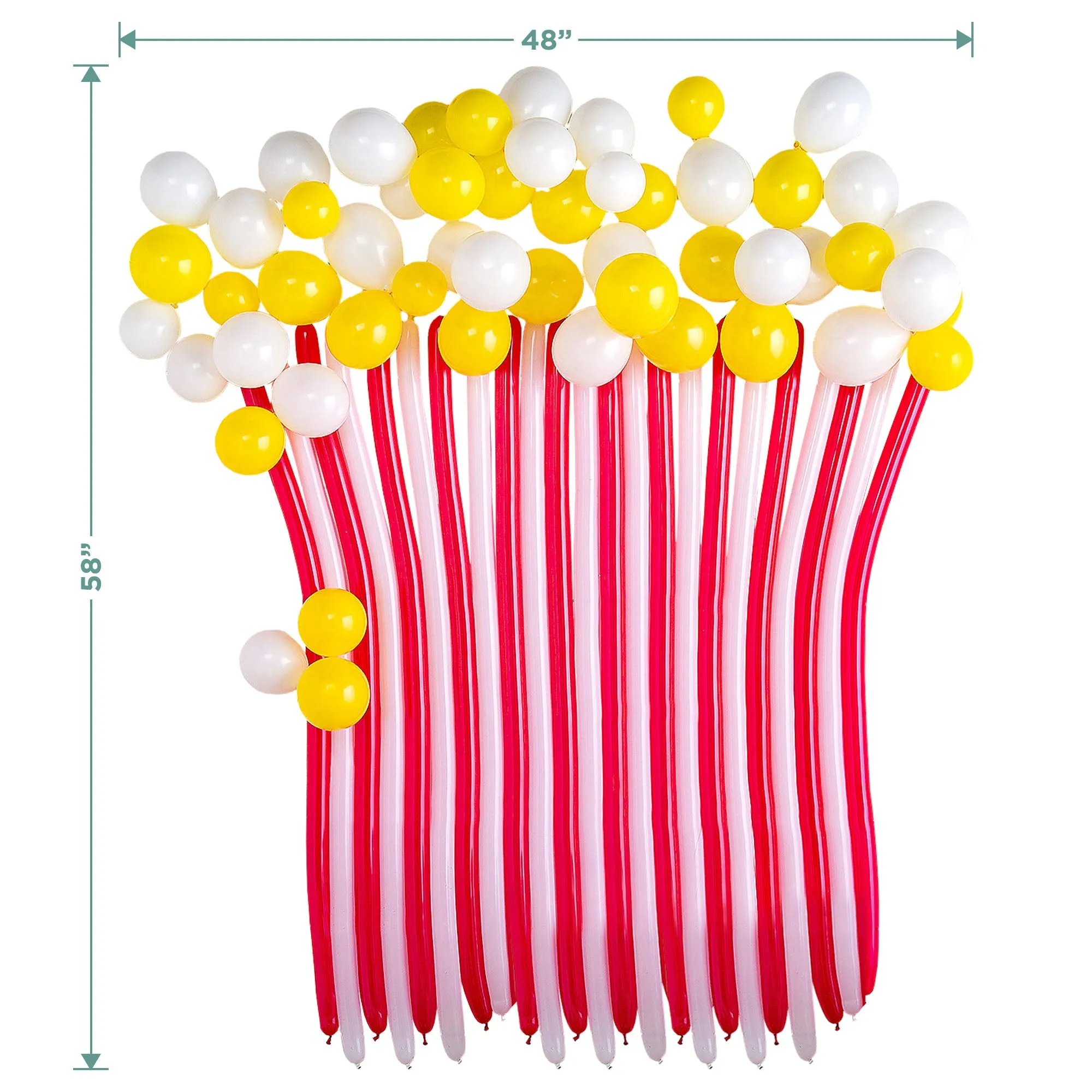 Popcorn Party Supplies and Movie Night Decorations - Popcorn Latex Balloon Kit Wall Display with Bonus Balloons