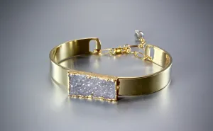 "Bianca" - Angel Aura Drusy Gold Bridal Bracelet