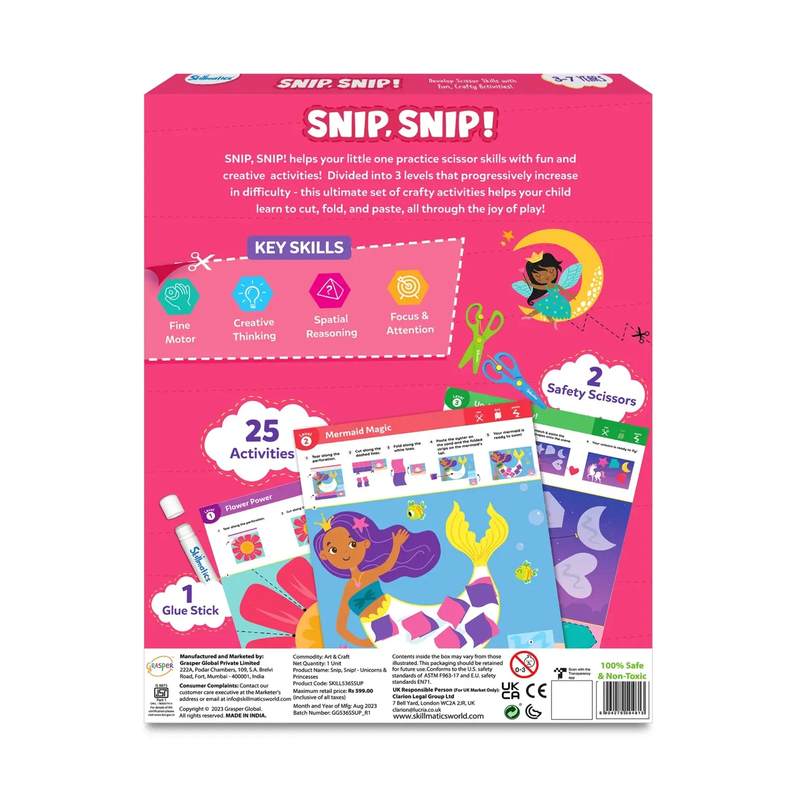 Snip, Snip! Unicorn & Princesses | Art & Craft Activity Kit (ages 3-7)