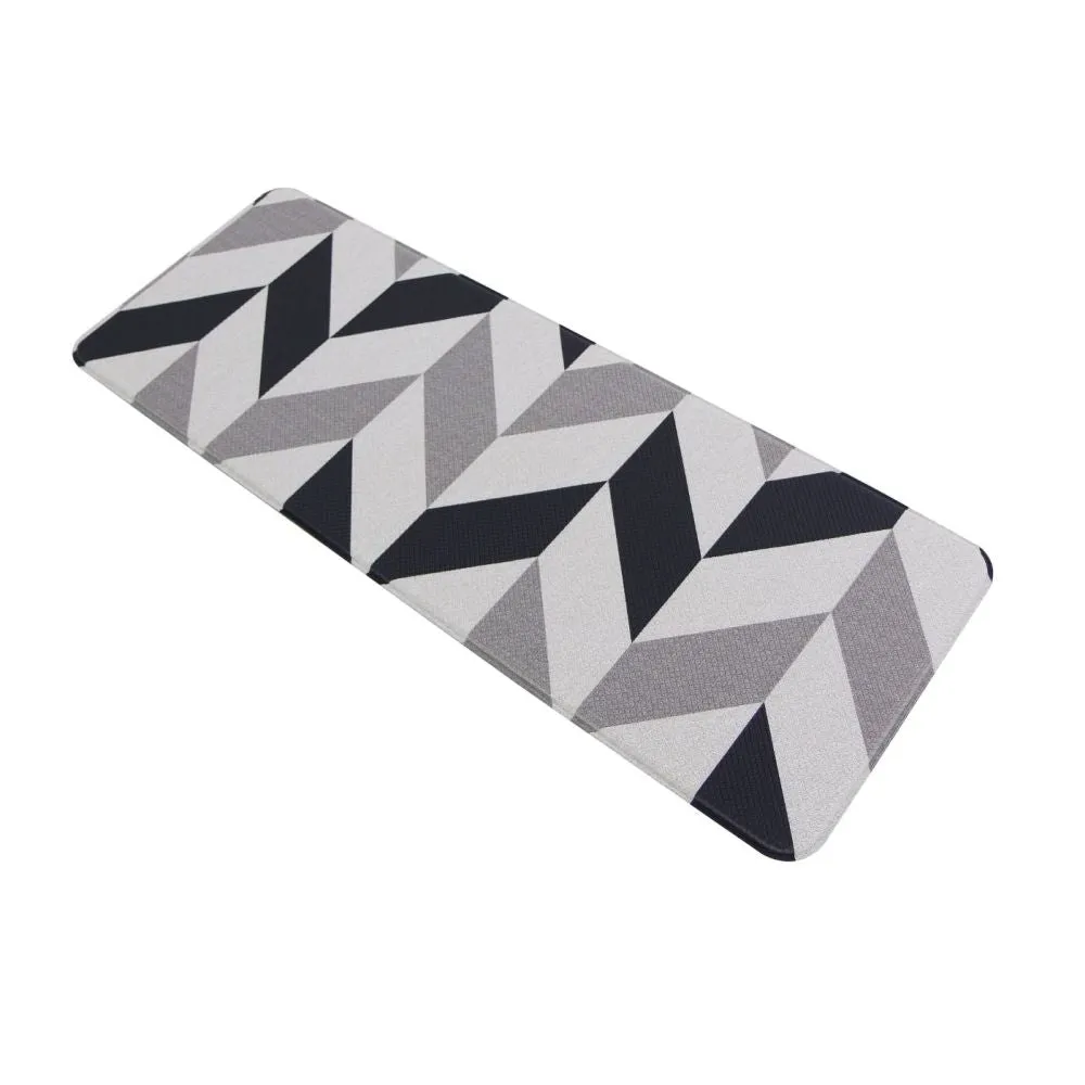 Soft Padded Kitchen Floor Mat Herringbone Navy