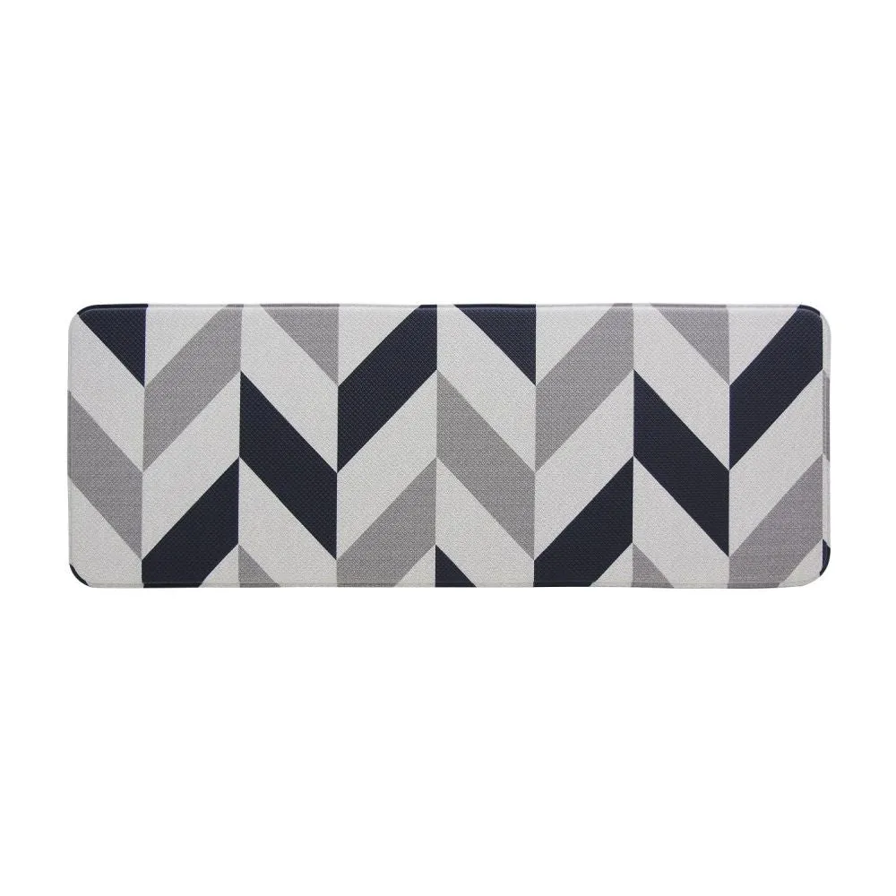 Soft Padded Kitchen Floor Mat Herringbone Navy