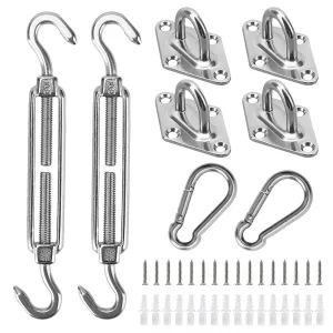 Sun Shade Sail Hardware Kit Stainless Steel Canopy Installation Kit Fixing Accessory for Rectangular Square Shade Sail Installation