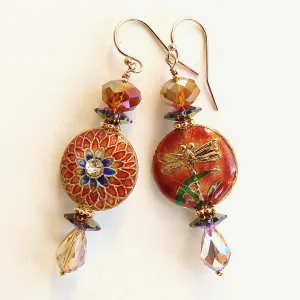 Symphonia: Nature Inspired Earrings with Cloisonné