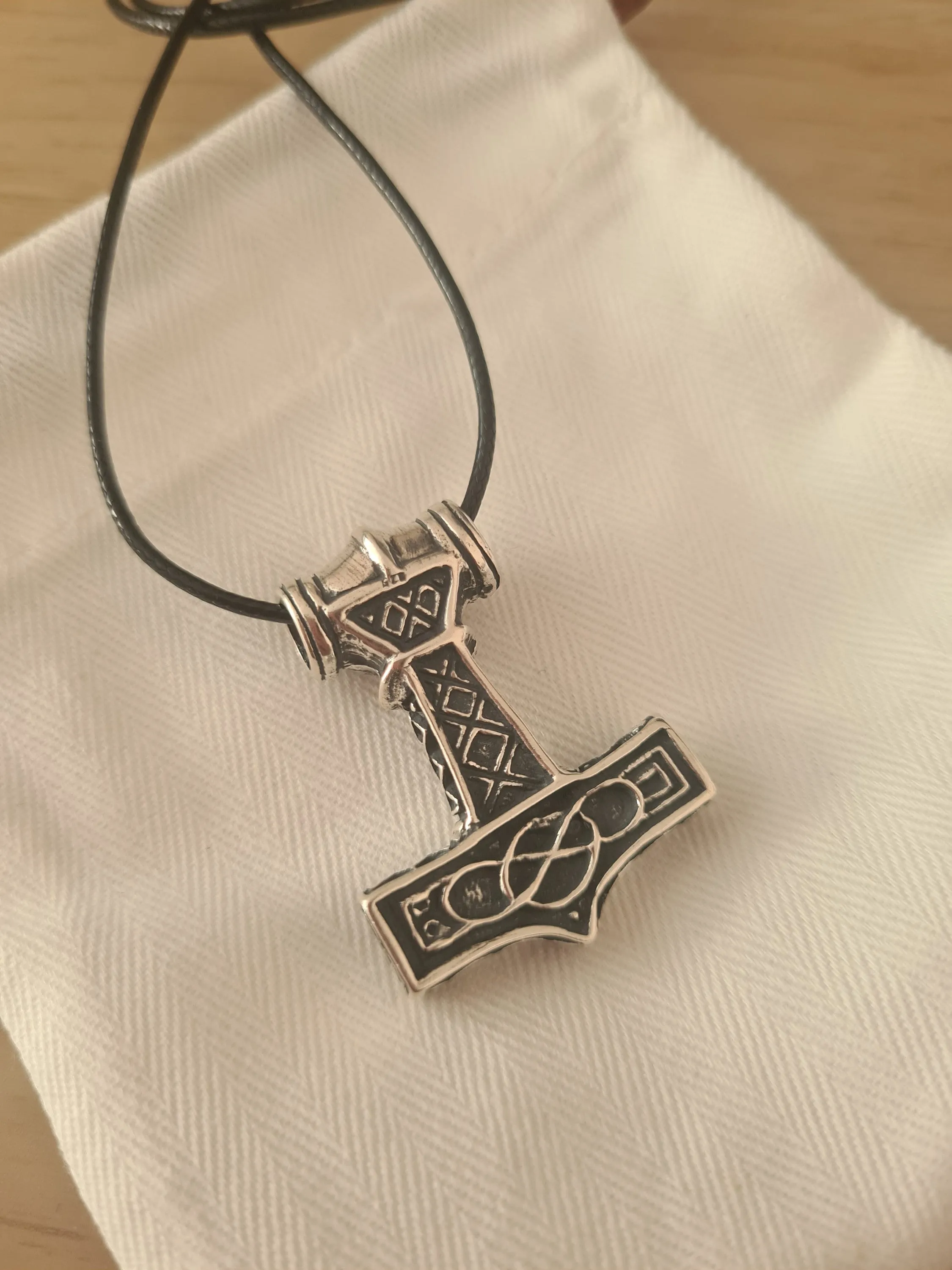 Thors Hammer Necklace 925 Sterling Silver 8th Century Odeshög Authentic Replica Viking Thor Hammer Mjölnir Mjolnir Pendant Amulet Jewelry