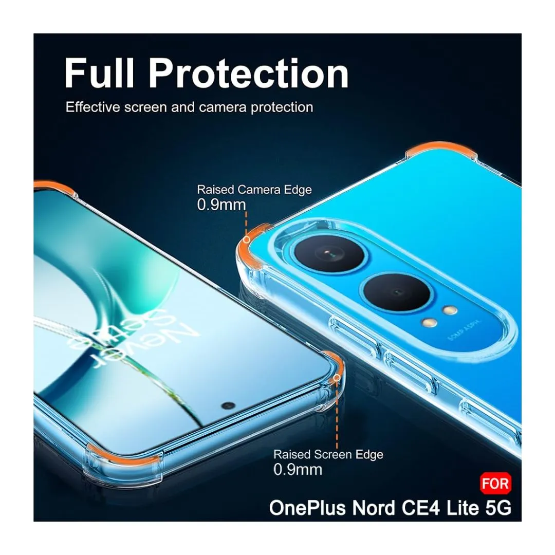 Transparent Silicone Mobile Back Cover for  OnePlus Nord CE 4 Lite 5G (Soft & Flexible Back Cover)