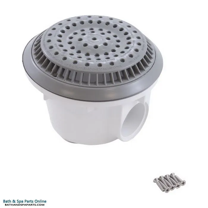 Waterway 8" Anti-Vortex Vinyl Main Drain [Round] [2" Socket] [Grey] (640-2757 V)